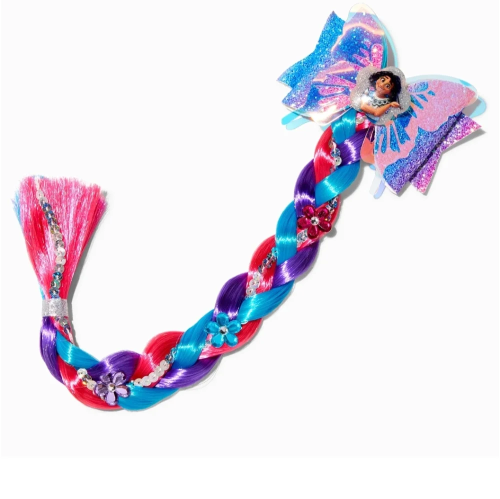 BRAND NEW Claire’s Disney Encanto Butterfly Bow Barrett Multicolor Hair Braid